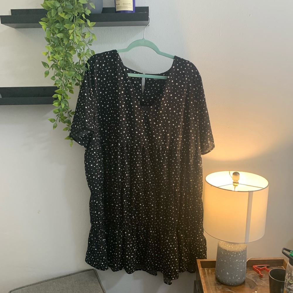 NastyGal Babydoll Dress in Star Print